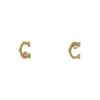 Paire de puces d'oreilles ouverte Cartier C de Cartier en or jaune et diamants - 00pp thumbnail