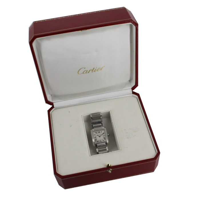 Orologio Cartier Tank Française in acciaio Ref :  2465 Circa  2000 - Detail D2