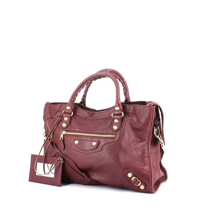 Burgundy balenciaga bag best sale