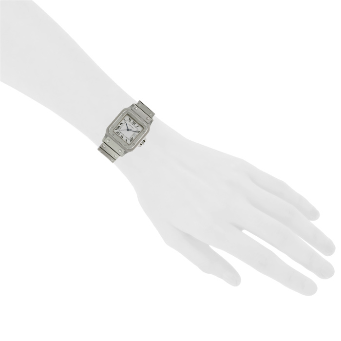 Cartier Santos watch in stainless steel Circa  1990  - Detail D1