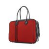 Hermes Plume handbag in red and black canvas and black leather - 00pp thumbnail