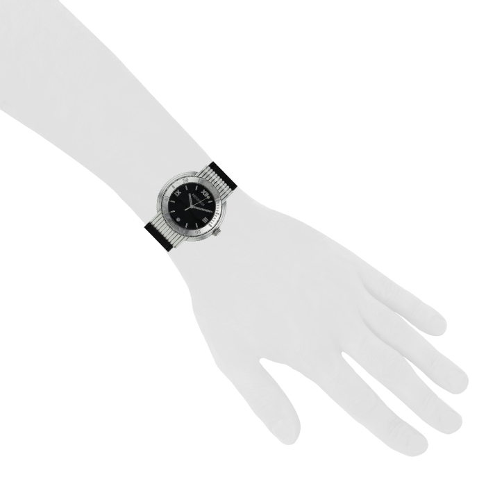 Boucheron reflet solis en acier GM cadran noir - Detail D1