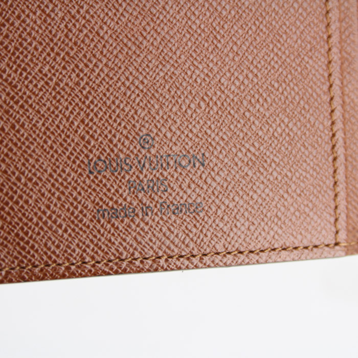 Louis Vuitton wallet in monogram canvas and brown leather - Detail D3