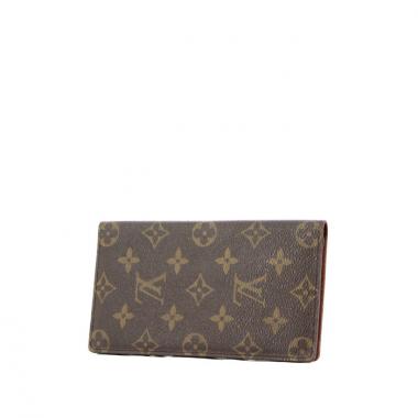 Billetera Louis Vuitton en lona Monogram y cuero marrón