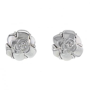 Pendientes Chanel Camelia en oro blanco