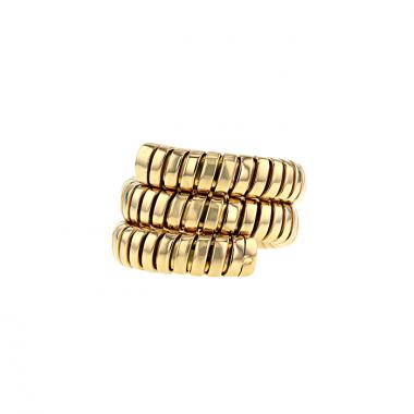 Bulgari Tubogas articulated large model ring in yellow gold
