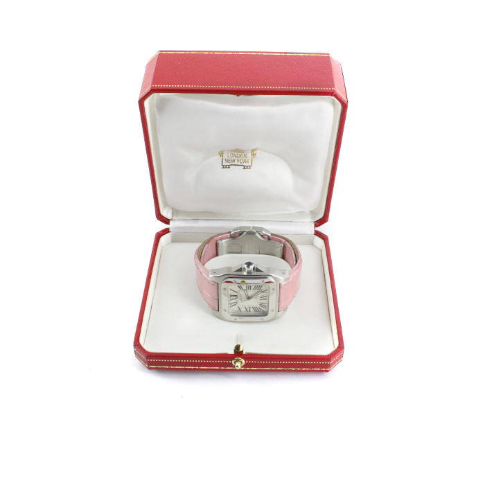 Cartier Santos-100 watch in stainless steel Ref:  2878 Circa  2010 - Detail D2