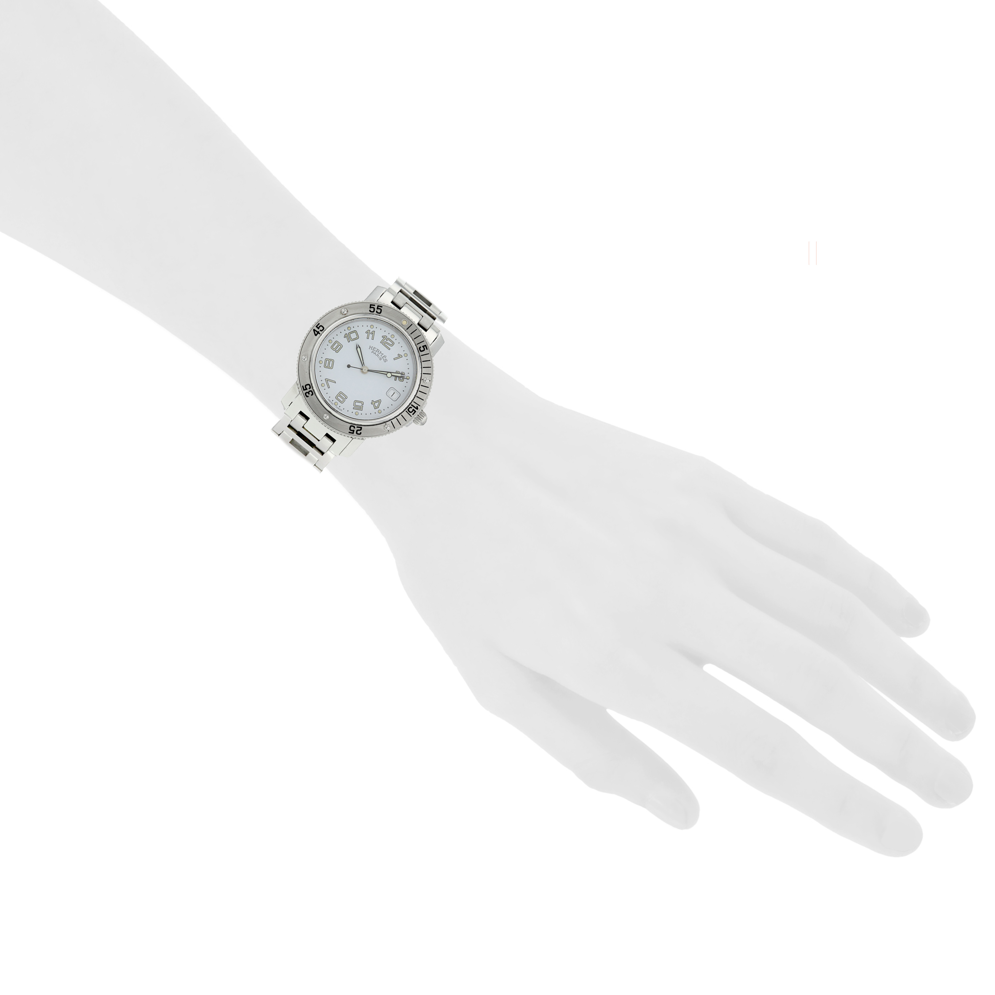 Hermes Clipper - Wristlet Watch watch in stainless steel Ref:  CL7.710 - Detail D1