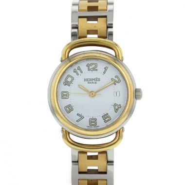 Reloj Hermes Pullman de oro y acero Ref :  Pullman Watch Ref :  PU2.240 Circa  1990