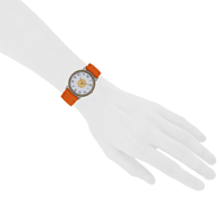 Hermes Sellier - wristwatch watch in gold and stainless steel Ref: SE4.210 Circa 1990 - Detail D1