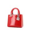 Borsa Lady Dior modello medio in pelle verniciata rossa - 00pp thumbnail