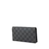 Billetera Louis Vuitton en lona y cuero a cuadros, gris antracita y negra - 00pp thumbnail