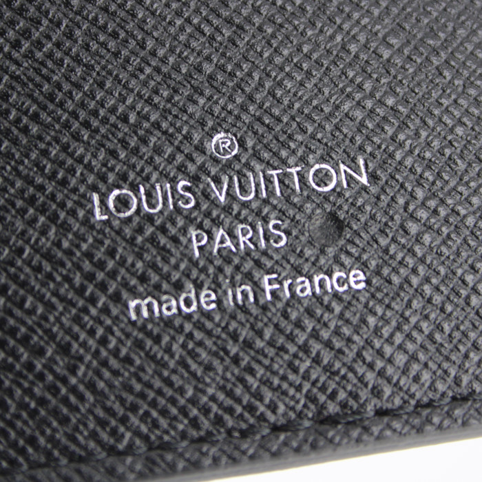 Louis Vuitton wallet in damier, anthracite grey and black canvas and leather - Detail D3