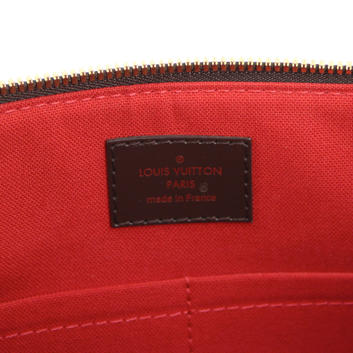 Louis Vuitton Westminster handbag in damier canvas and brown leather - Detail D3