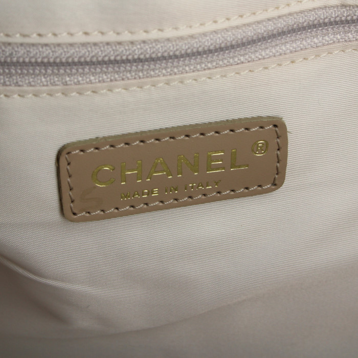Bolso Cabás Chanel Grand Shopping en lona beige rosado y cuero beige rosado - Detail D3