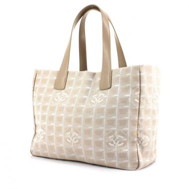 Bolso Cabás Chanel Grand Shopping en lona beige rosado y cuero beige rosado