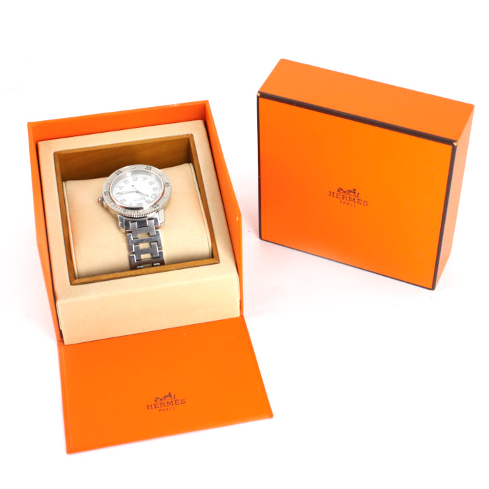 Reloj Hermes Clipper - Wristlet Watch de acero Ref :  CL7.710 Circa  2000