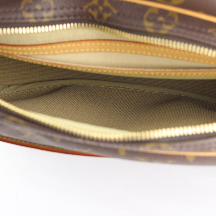 Borsa bisaccia Reporter modello piccolo in tela monogram e pelle naturale - Detail D3