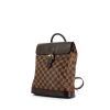 Louis Vuitton backpack in ebene damier canvas and brown leather - 00pp thumbnail
