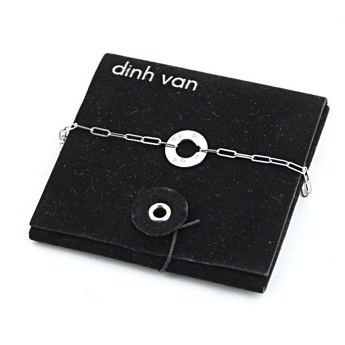 Bracelet Dinh Van Cible moyen modèle en or blanc et diamants - Detail D2