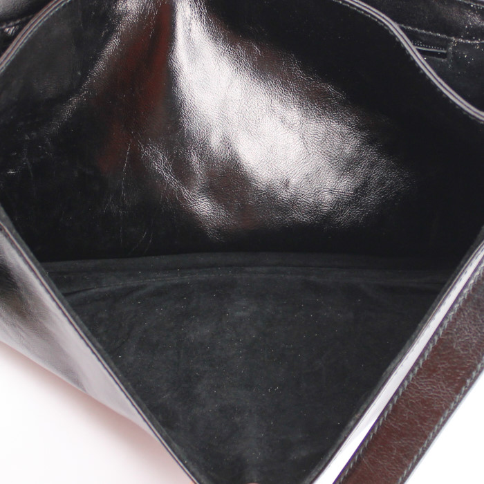 Saint Laurent Mombasa medium model handbag in black leather - Detail D3
