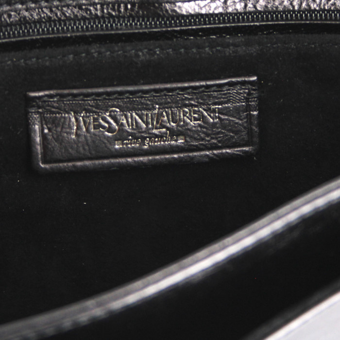 Saint Laurent Mombasa medium model handbag in black leather - Detail D4