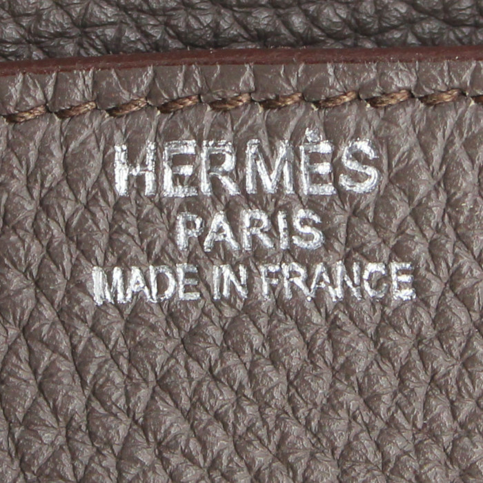 Borsa Birkin 35 cm in pelle togo grigia - Detail D3