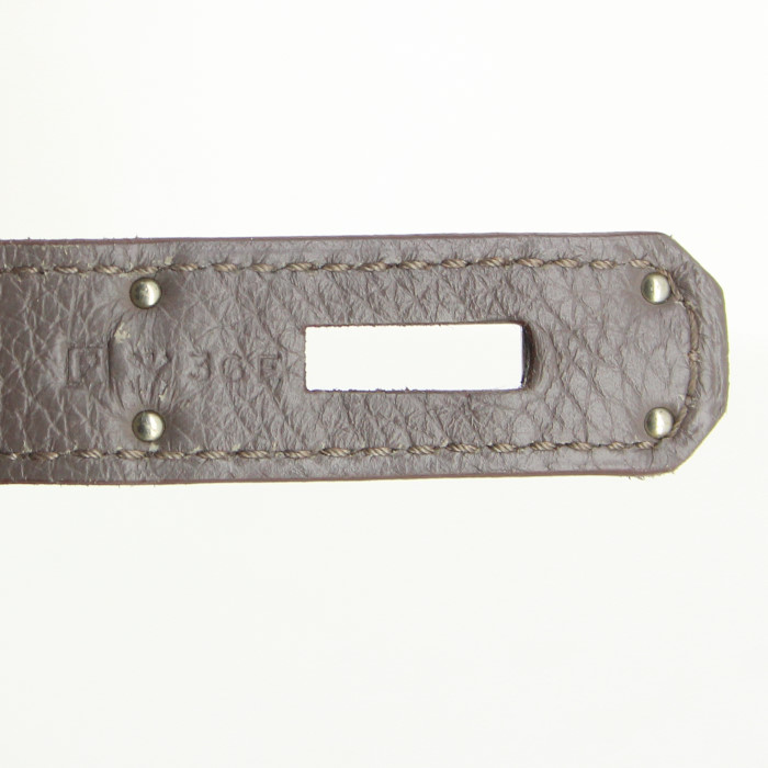 Hermes Birkin 35 cm handbag in grey togo leather - Detail D4