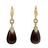 Pomellato Pin Up pendants earrings in yellow gold,  diamonds and smoked quartz - 00pp thumbnail