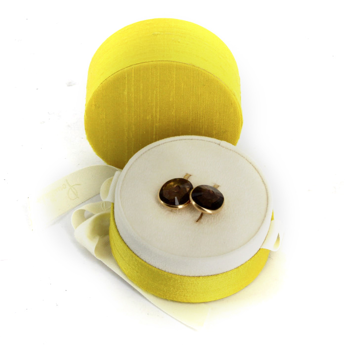 Pomellato Arabesques earrings in pink gold and smoked quartz - Detail D2