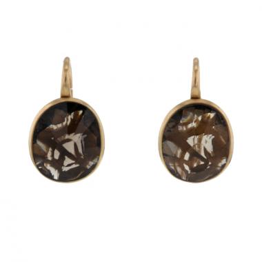 Pendientes Pomellato Arabesques en oro rosa y cuarzo ahumado