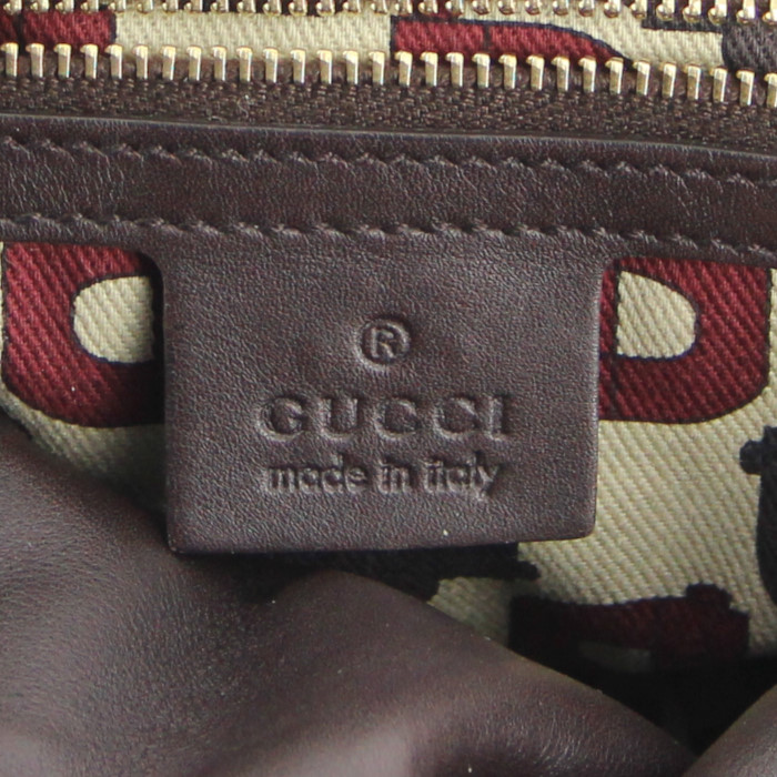 Borsa in pelle monogram marrone - Detail D4