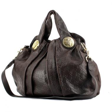 Borsa in pelle monogram marrone