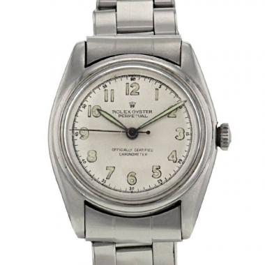 Rolex Oyster Perpetual Bubbleback watch in stainless steel Ref:  5048 Circa  1948