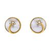 Paire de boucles d'oreilles Chanel Cometes en or jaune,  perles et diamants - 00pp thumbnail