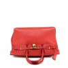 Hermes Birkin 40 cm handbag in red leather - 360 Front thumbnail