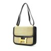 Hermes Hermes Constance handbag in navy blue box leather and beige canvas - 00pp thumbnail