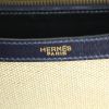 Hermes Hermes Constance handbag in navy blue box leather and beige canvas - Detail D4 thumbnail
