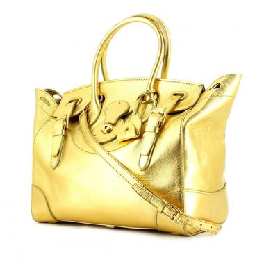 Ralph Lauren Ricky large model handbag in gold leather