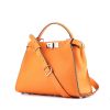 Bolso de mano Fendi Peekaboo en cuero granulado naranja - 00pp thumbnail