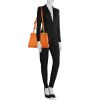 Fendi Peekaboo handbag in orange grained leather - Detail D1 thumbnail