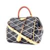 Bolso de mano Louis Vuitton Malletage en cuero acolchado bicolor negro y blanco y cuero natural - 00pp thumbnail