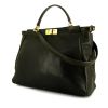 Medium model handbag in khaki leather - 00pp thumbnail