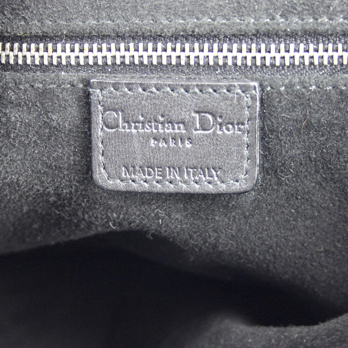 Dior handbag in black braided leather - Detail D3