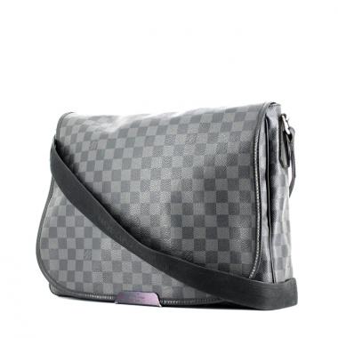 Bolso zurrón Louis Vuitton District en lona a cuadros gris y lona
