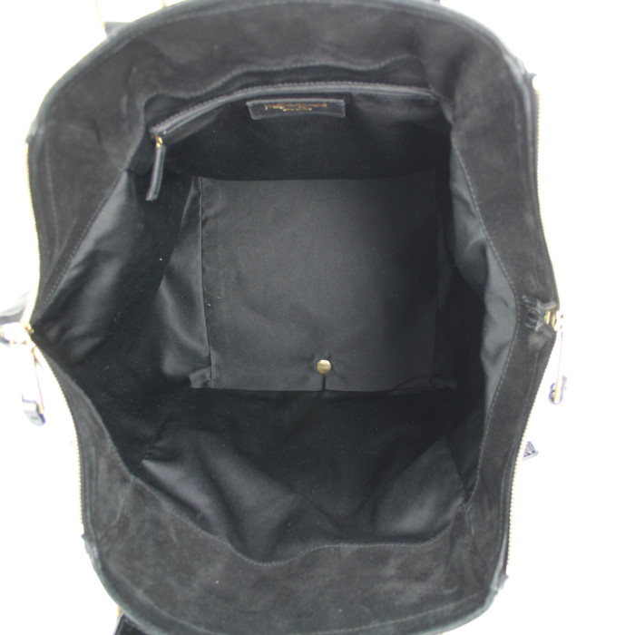 Borsa Saint Laurent Downtown modello piccolo in pelle verniciata nera - Detail D2