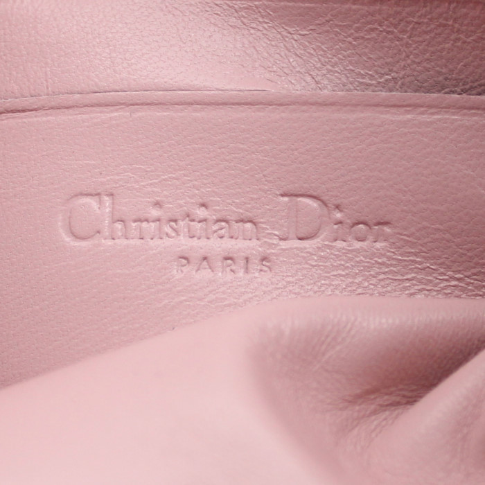 Borsa/pochette in pelle trapuntata e foderata rosa pallido - Detail D3