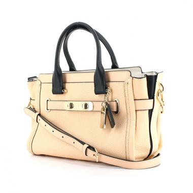 Borsa in pelle rosa e nera