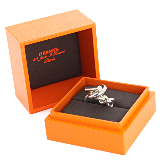 Hermes Croisette half-articulated ring in silver - Detail D2