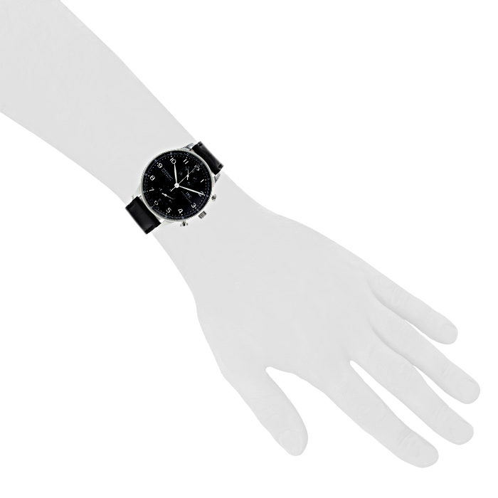 IWC Portuguese-Chronograph watch in stainless steel Ref:  3714 Circa  2000 - Detail D1